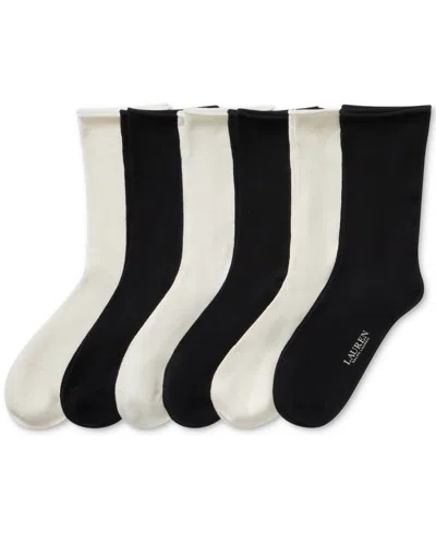 Ralph Lauren Women's 6-pk. Roll Drop Needle Socks L3153pk2 In Brown