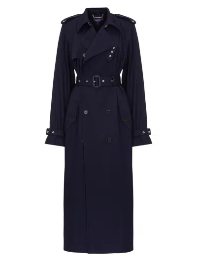Ralph Lauren Women's Alecia Belted Wool Longline Trench Coat In Black