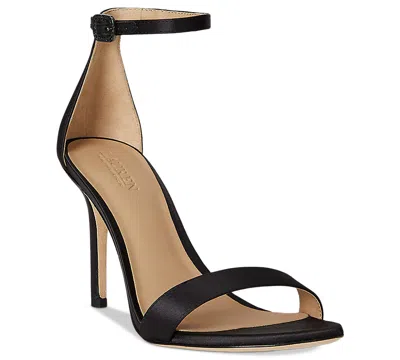 Ralph Lauren Women's Allie Pave-buckle Satin Sandals In Black