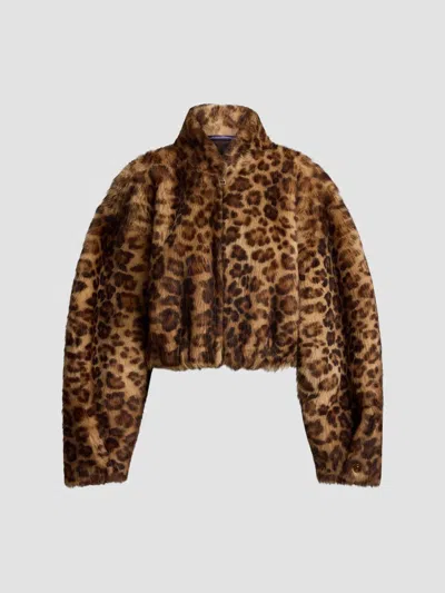Ralph Lauren Women's Balvin Leopard-print Shearling Coat In Brown
