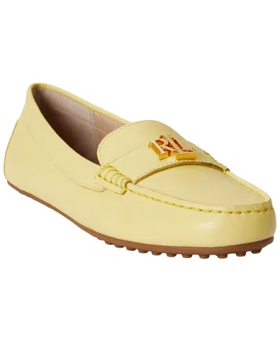 Ralph Lauren Women's Barnsbury Round Toe Loafers In Lemon Sorbet Leather