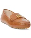 Ralph Lauren Barnsbury Nappa Leather Driver In Deep Saddle Tan In Multi