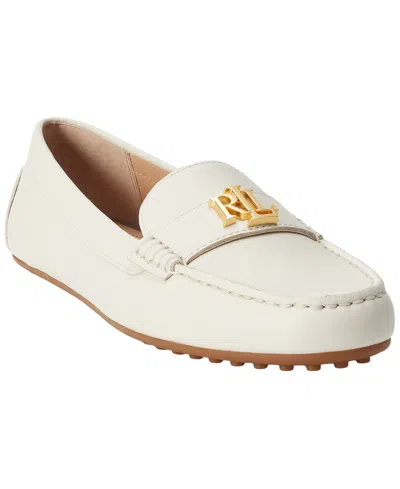 Ralph Lauren Barnsbury Nappa Leather Driver In White