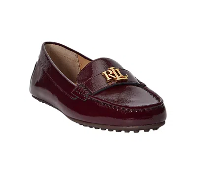 Ralph Lauren Barnsbury Red Patent Leather Loafers In Burgundy