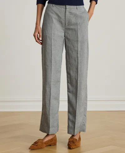 Ralph Lauren Women's Basket-weave Cropped Pants In Gray