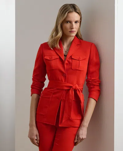 Ralph Lauren Women's Belted Stretch Cady Jacket In Red