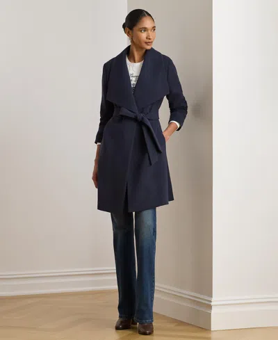 Ralph Lauren Women's Belted Wing Collar Trench Coat In Blue