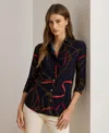 Ralph Lauren Women's Belting Print Shirt In Blue