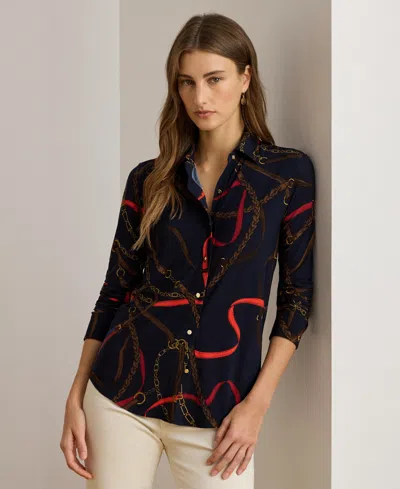 RALPH LAUREN WOMEN'S BELTING PRINT SHIRT