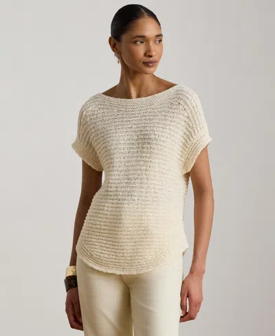 Ralph Lauren Women's Boat Neck Dropped Shoulder Sweater In Neutral