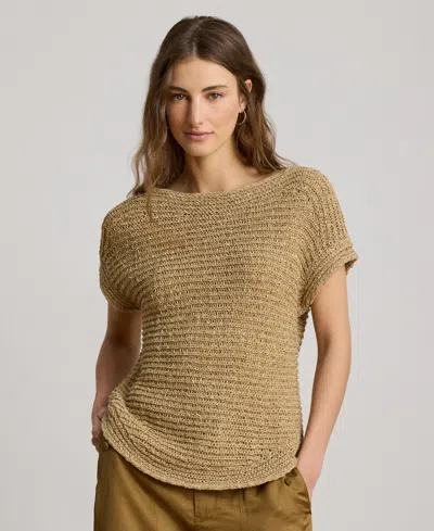 Ralph Lauren Women's Boat Neck Dropped Shoulder Sweater In Neutral