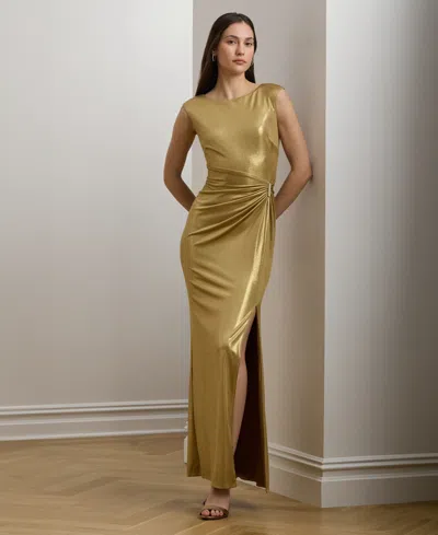 Ralph Lauren Women's Boat Neck Gown In Gold