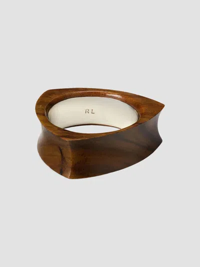 Ralph Lauren Women's Brass & Wood-triade Cuff Bangle In Silver Brown