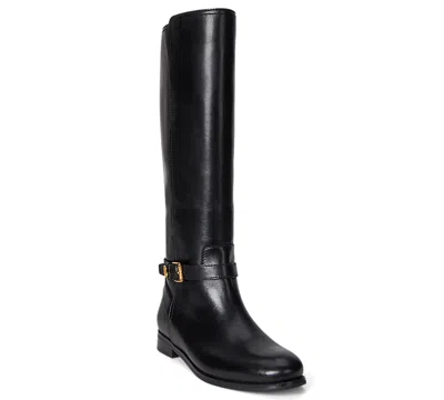 Ralph Lauren Women's Brooke Ii Burnished Leather Tall Boots In Black