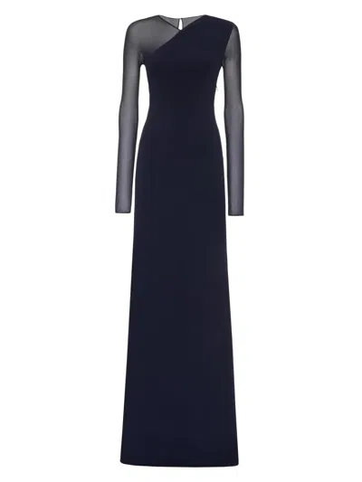 Ralph Lauren Women's Brynn Sheer Sleeve Column Gown In Blue