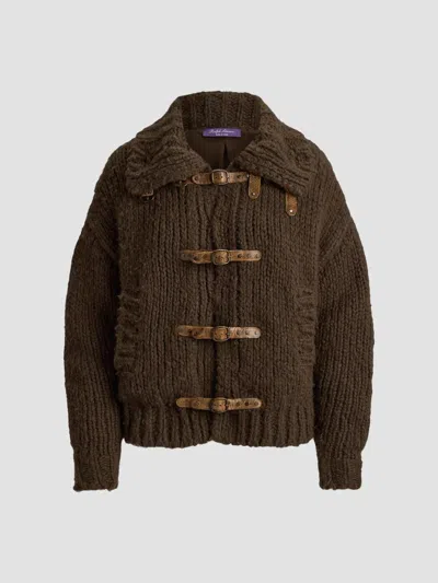 Ralph Lauren Women's Buckle Cashmere Bomber Cardigan In Brown