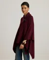 Ralph Lauren Women's Buckle-trim Sweater Poncho In Burgundy