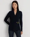 Ralph Lauren Women's Buckled Cotton Sweater In Blue
