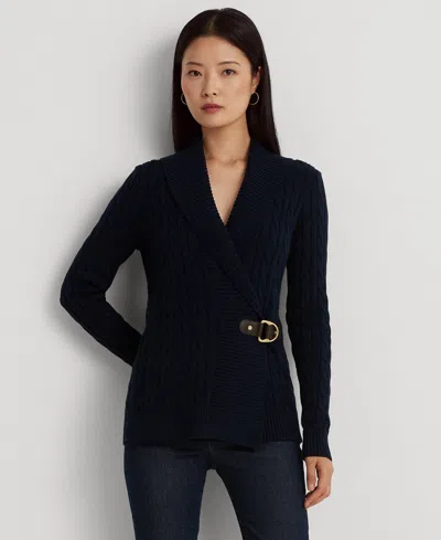 Ralph Lauren Women's Buckled Cotton Sweater In Blue