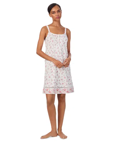 Ralph Lauren Women's Button-neck Floral Nightgown In Ivory Floral