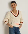 Ralph Lauren Women's Cable-knit Cricket Sweater In Multi