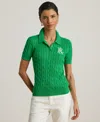 Ralph Lauren Women's Cable-knit Polo Shirt In Green