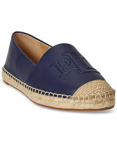 Ralph Lauren Cameryn Nappa Leather Espadrille In Blue