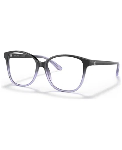 Polo Ralph Lauren Women's Cat Eye Eyeglasses, Rl6222 52 In Shiny Gradient Black,transparent Blue
