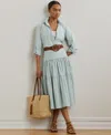Ralph Lauren Chambray Tiered Midi Skirt