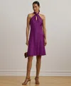Ralph Lauren Women's Charmeuse Halter Cocktail Dress In Purple