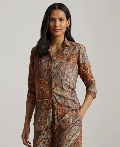 Ralph Lauren Women's Classic-fit Paisley Crepe Shirt In Multi