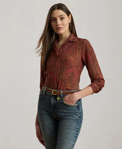 Ralph Lauren Women's Classic Fit Paisley Print Shirt In Multi