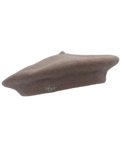Ralph Lauren Women's Classic Wool Beret Hat With Script Logo In Brown