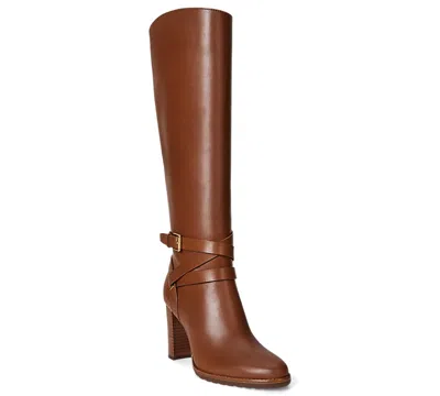 Ralph Lauren Women's Collins Stacked Heel Tall Boots In Animal Print