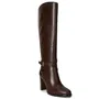 Ralph Lauren Collins Calfskin Tall Boot Heel In Brown