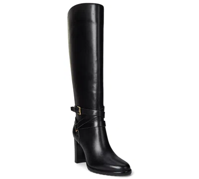 RALPH LAUREN WOMEN'S COLLINS STACKED HEEL TALL BOOTS