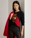 Ralph Lauren Color-blocked Crest Cotton Sweater In Multi