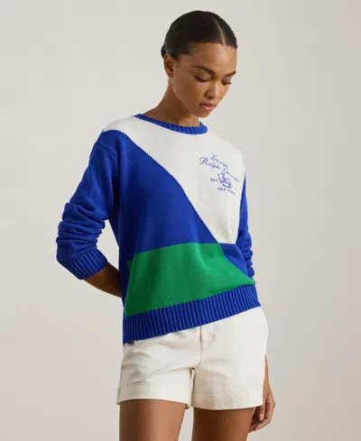 Ralph Lauren Women's Color-blocked Crewneck Sweater In Multi