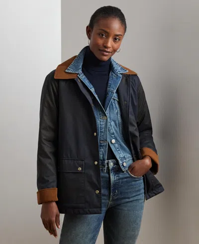 Ralph Lauren Women's Cord-collar Waxed Jacket In Burgundy