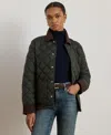 Ralph Lauren Corduroy-trim Quilted Barn Jacket In Green