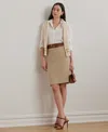 Ralph Lauren Women's Cotton-blend Boucle Pencil Skirt In Tan,cream Multi
