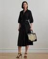 Ralph Lauren Bubble Sleeve Shirtdress In Black