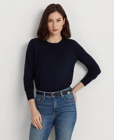 Ralph Lauren Women's Cotton-blend Sweater, Regular & Petite In Lauren Navy