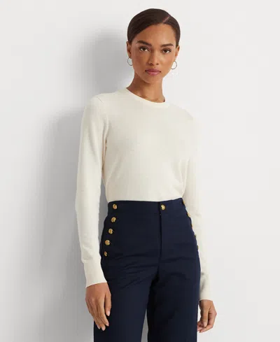 Ralph Lauren Women's Cotton-blend Sweater, Regular & Petite In Mascarpone Cream
