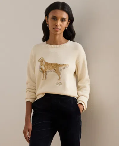 RALPH LAUREN WOMEN'S COTTON DOG SWEATER