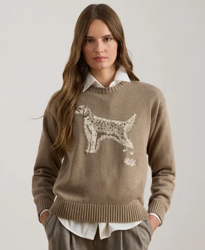 Ralph Lauren Women's Cotton Dog Sweater In Neutral