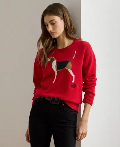 RALPH LAUREN WOMEN'S COTTON DOG SWEATER
