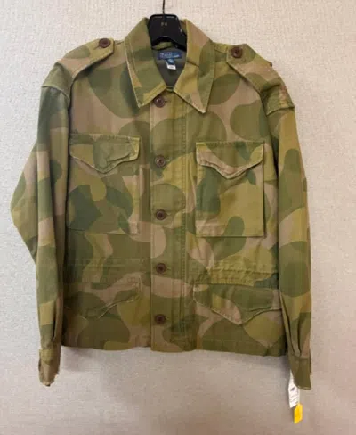 Ralph Lauren Women's Cotton Satin Long Sleeve Field Jacket In Camo In Multi