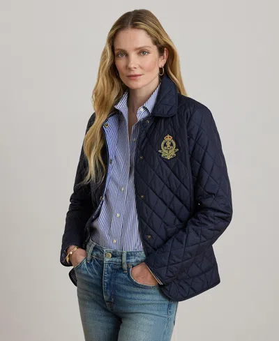 Ralph Lauren Women's Crest Patch Quilted Jacket In Blue