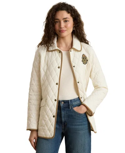 Ralph Lauren Women's Crested Quilted Jacket In Cream
